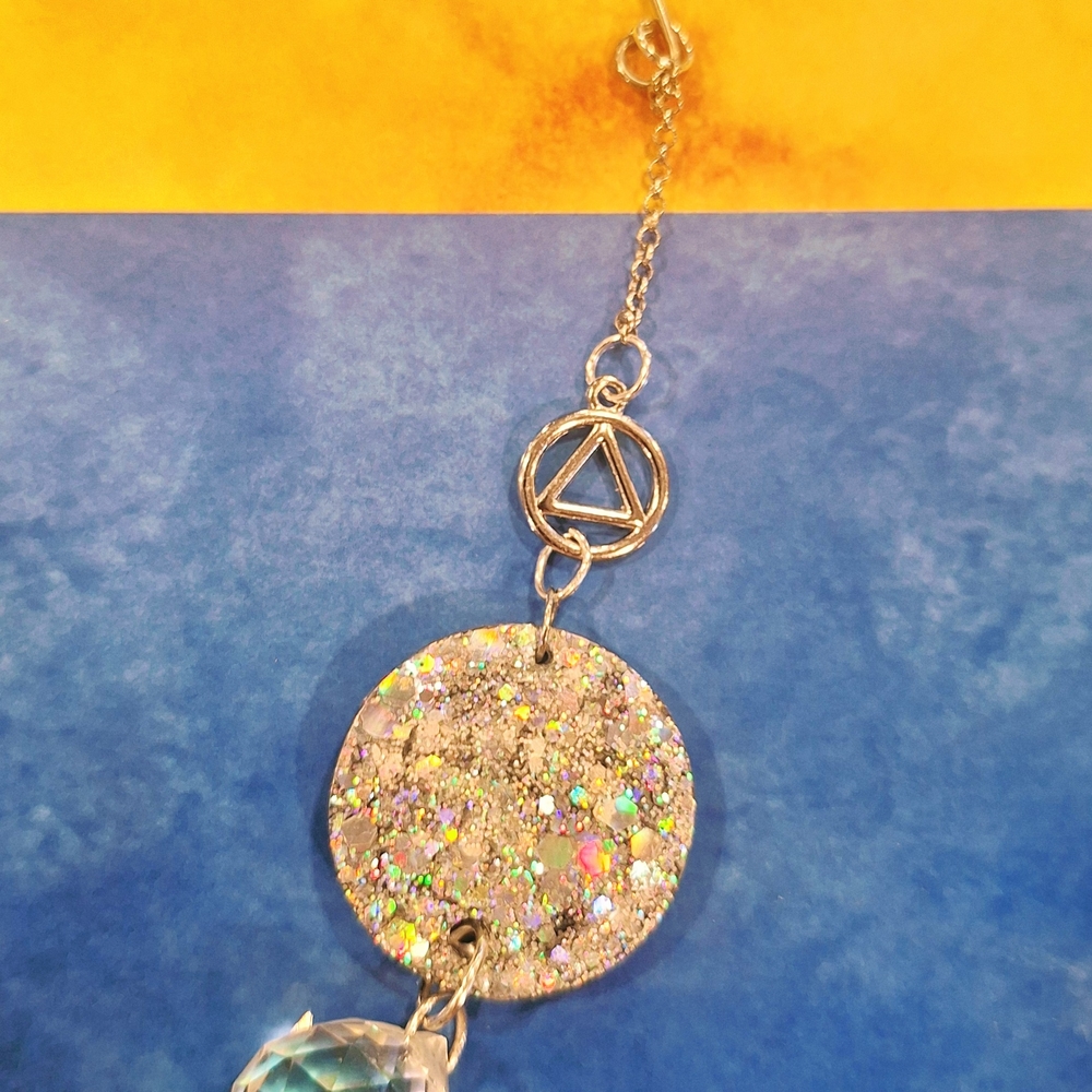 Alcohics Anonymous, AA Symbol Charm, Sun Catcher, Car Charm, Unique